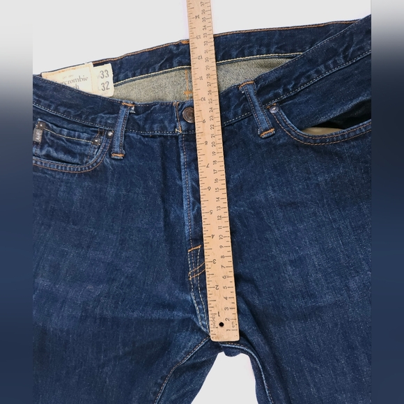 Abercrombie Dark Wash Classic Straight Blue Denim Jeans 33x26 - Picture 8 of 15